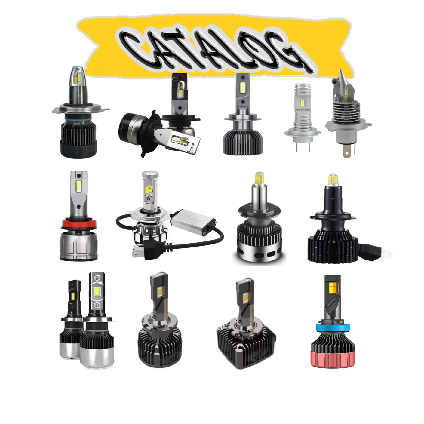 CATALOG CAR/AUTO LED headlight replacement Bulb lamp H4 H7 H11 low H8 9005 9006 H1 880 H27 H13 9007 Hi lo beam conversion kit