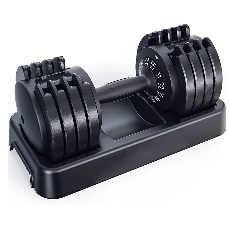Urethane Cast Iron Metal Rack Home Aerobic Gym Fitness Design Hammer Manufacturer 55LBS 20KG 25KG System Adjustable Dumbbell Set