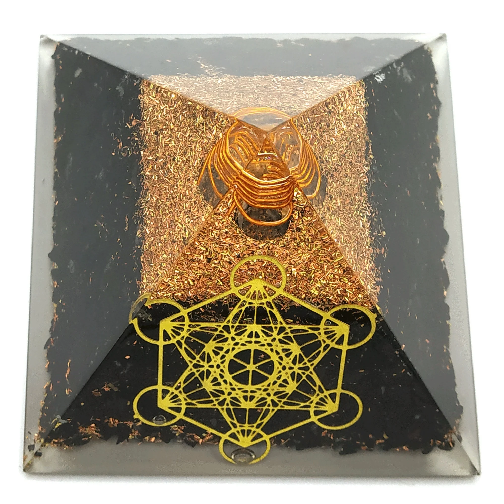 wholesale natural shungite gemstone healing orgone pyramid with protection shungite orgonite gemstone pyramid orgone pyramid