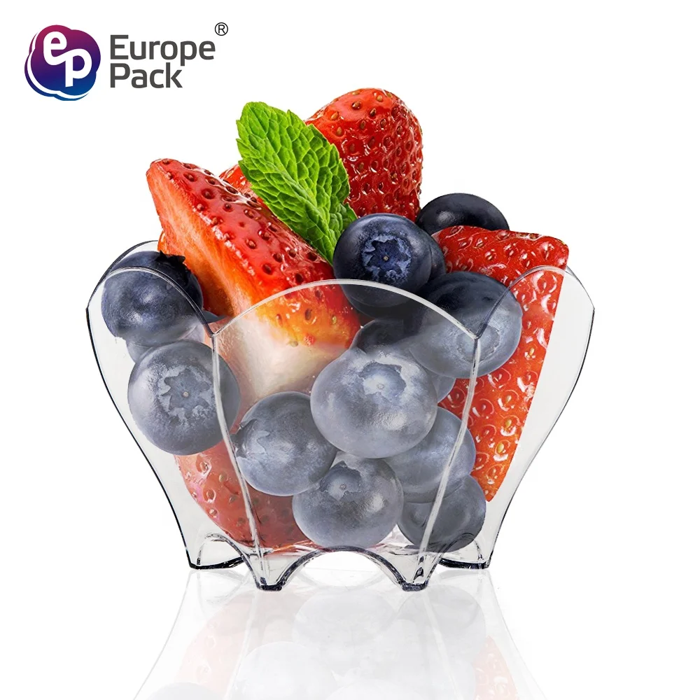 Europe Pack hot sale products flower shape 90ml 3oz disposable plastic dessert cup