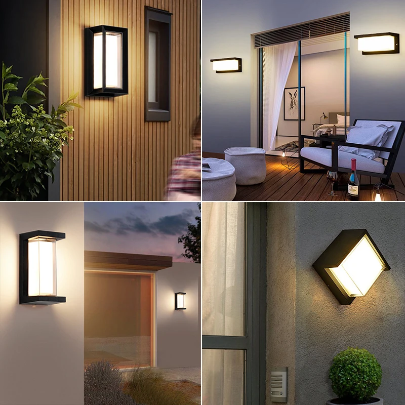2023 Hot Sale  LED Waterproof  Matte Black Acrylic Wall Lamp Outdoor Wall Light  Mount Light