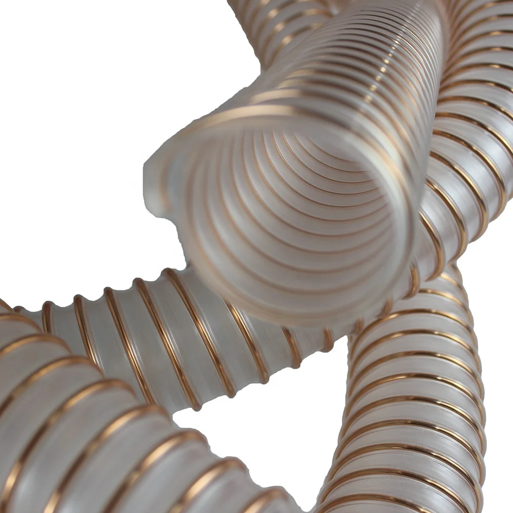 Transparent 1.5mm Thickness PU Steel Wire Reinforced Suction Hose