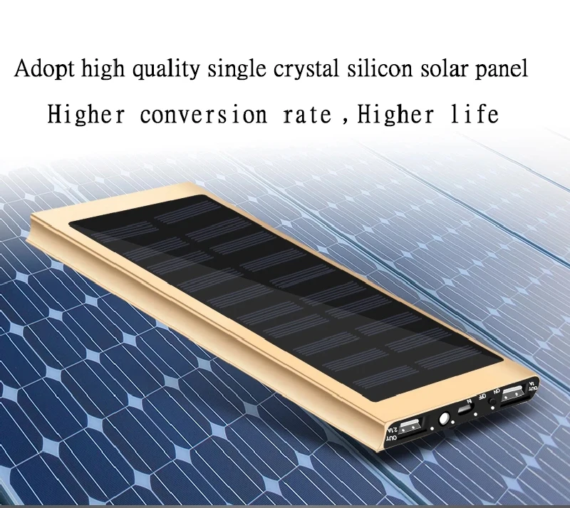 Popular Discount waterproof solar power bank 10000mah 20000mah dual power bank metal power case
