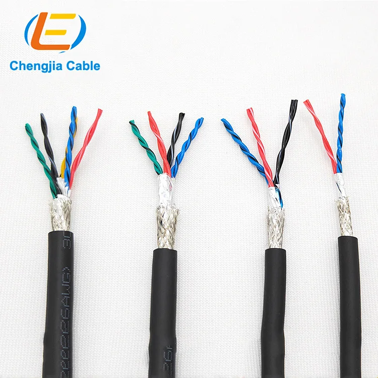 TPU Double Sheath Pair Twist Shielded Ultra Flexible Cable drag chain cable PUR TPE Twisted Multi Pair Shielded Signal Cable