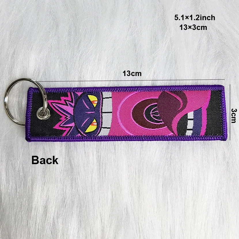 100 Designs Wholesale Anime Embroidery Keychain Tag Chainsaw Man Key Ring Jujutsu Kaisen Jet Tag Demon Slayer Tags keychain