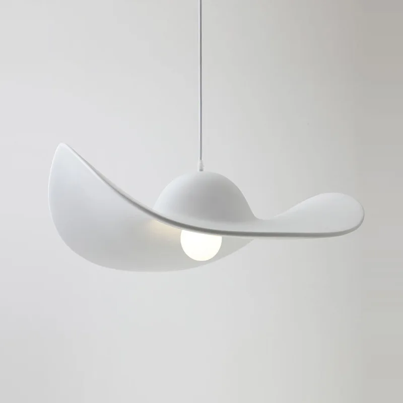 Minimalist LED Pendant Light For Clothing Store Window Bedroom Creative Chandelier Fashion Straw Hat Hanging Lamp