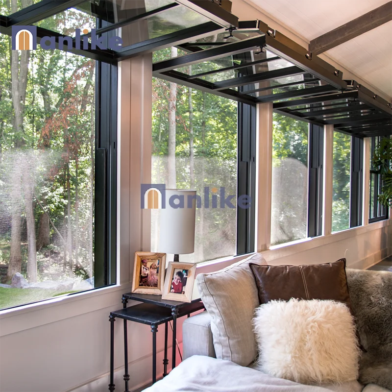 Anlike Hurricane Impact Custom Black Double Glass Fold Up Window Philippines Aluminium Bi Folding Windows