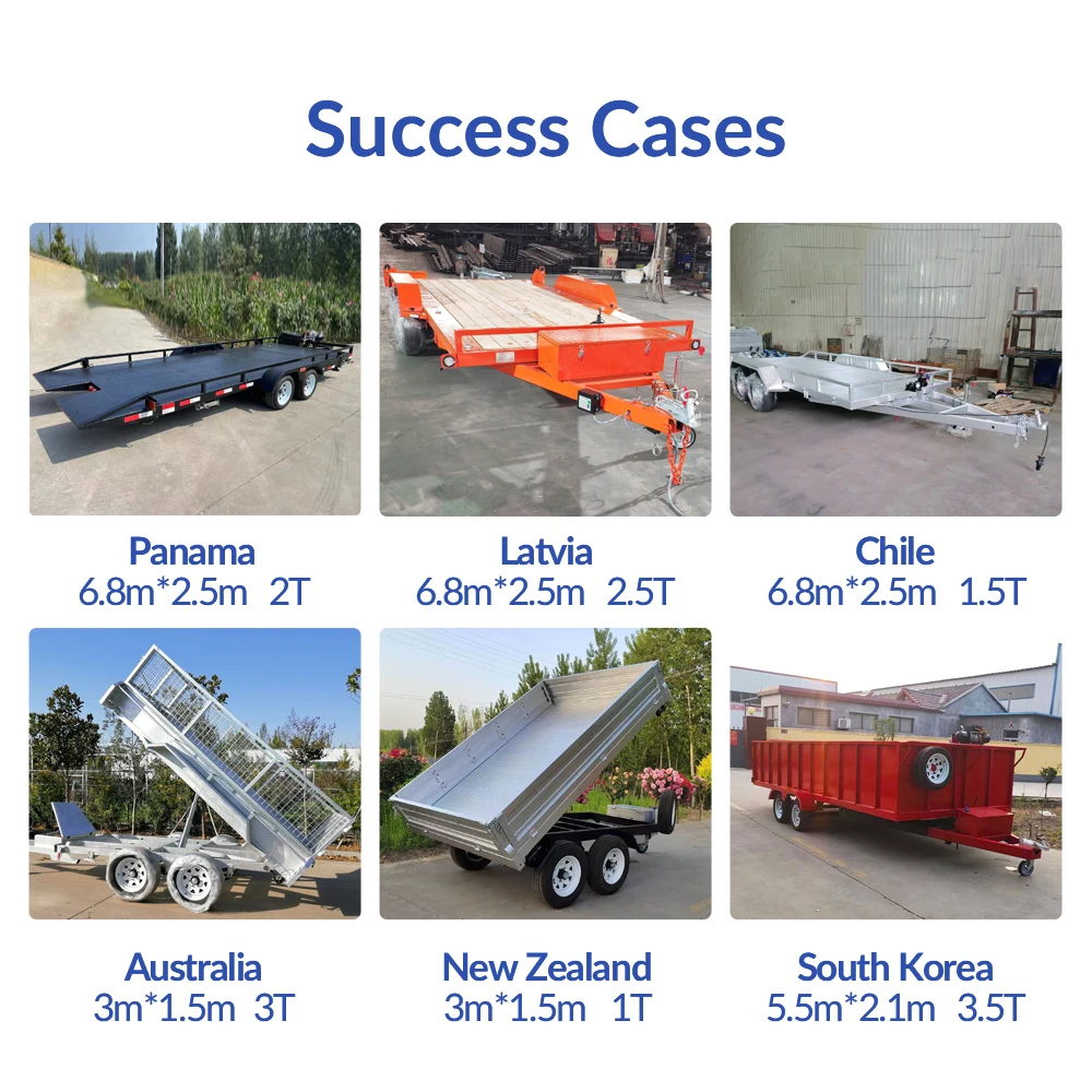 manufacturer steel galvanized surface aluminum car tractor carrier trailer 2 axles