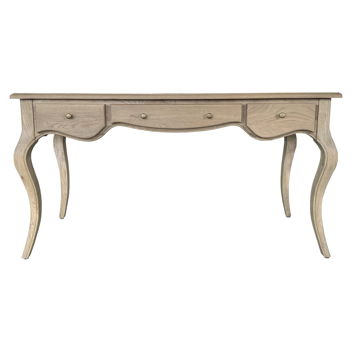 
Antique French Style Oak Wood Writing Desk With Curved Legs HL315 