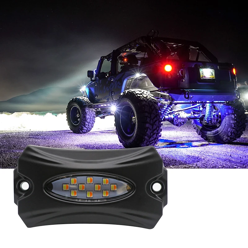 Car rgb rock lights 4 8 pod atmosphere Chassis Lights white led rock lights for ATV UTV Off-Road Trucks