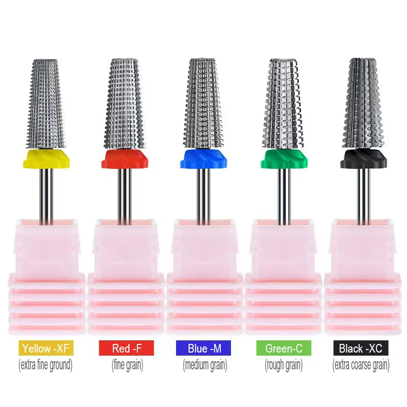 5 in 1 Nail Drill Bit 3/32 Tungsten Nail Drill Bit Electric Cuticle Clean Burr Remove Gel Tool Nail Drill Bit