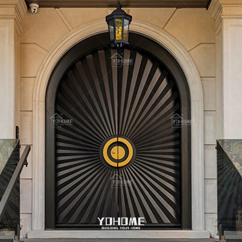 American double wooden entry door with arched frame front double door arch main entrance double door