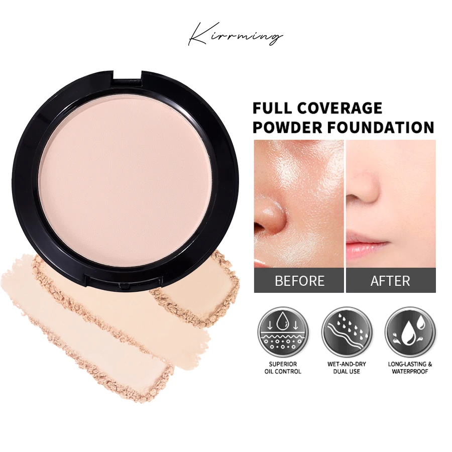 Private Label High Quality Compact Powder Oil Control Full Coverage Whitening Waterproof Long Lasting Matte Setting Powder