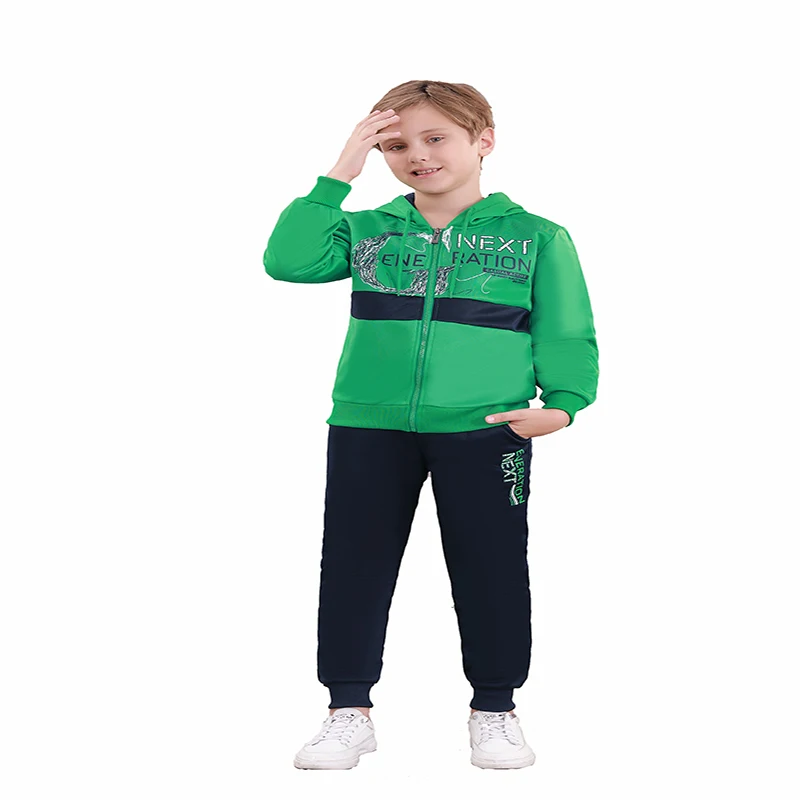 2022Boy Sweat Suits Fleece Dip Dye Pullover Crewneck Sweatshirt Kids Slim Fit Joggers Sweatpants Custom Winter 2 Piece Sets