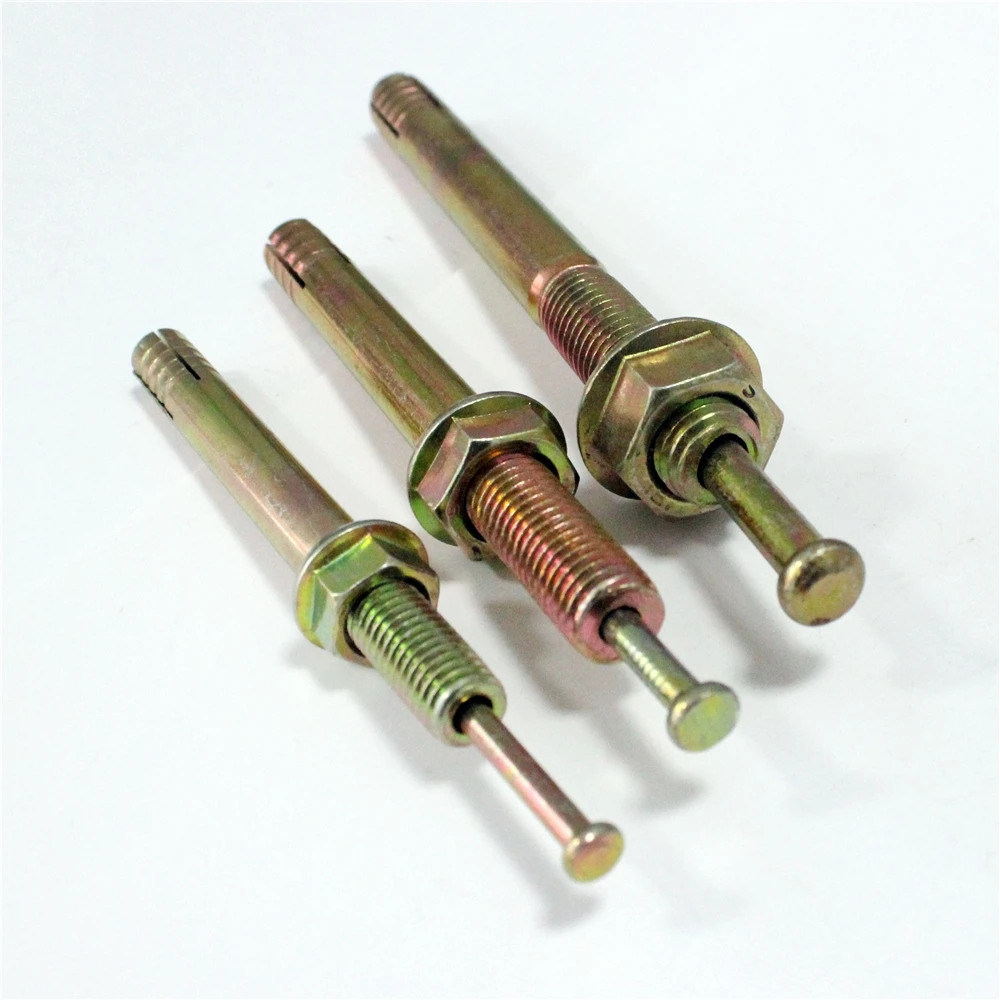 
Drive hit pin anchor bolt with outer sleeve and flange nut 