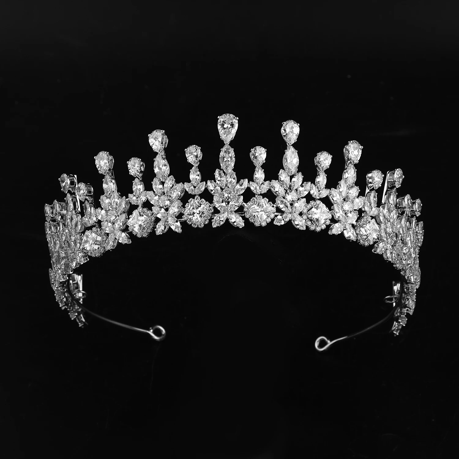 Handmade High Quality AAA Zircon Crown Headband 24K Gold Plated Bride Women Wedding Crowns Bridal Hair Accessories Tiara