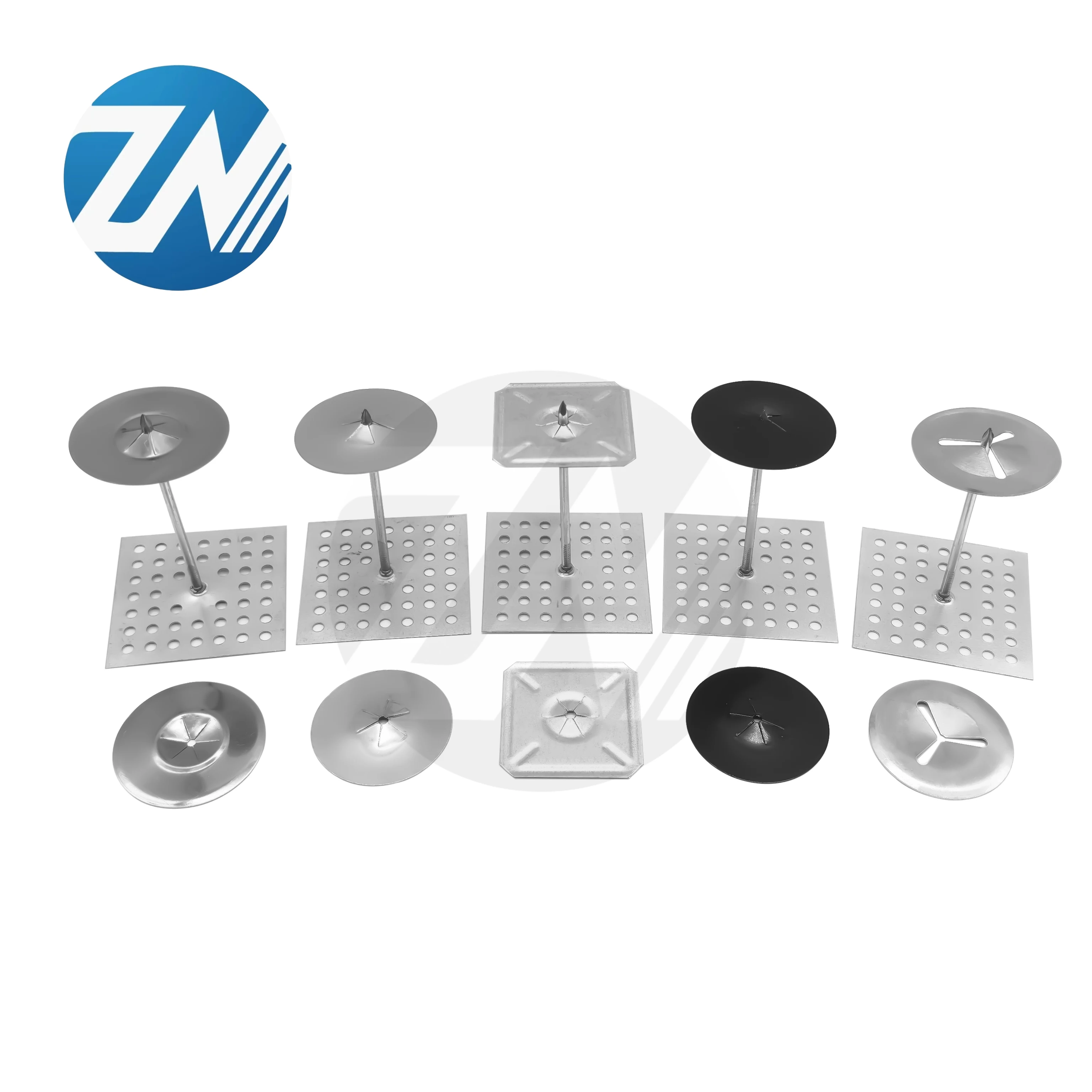 China Factories Customizable Size Logo 2024 New Ducting Galvanized iron Insulation Nails Checkered PE Plastic Outer Wall Use