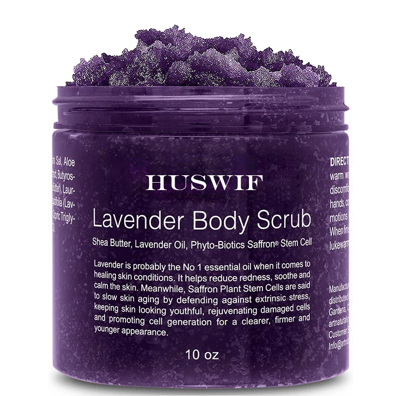 Organic Exfoliator Pure Exfoliate Deep Cleanse Lavender Oil Body Scrub Women Dead Sea Salt Face Body Lavender Scrub