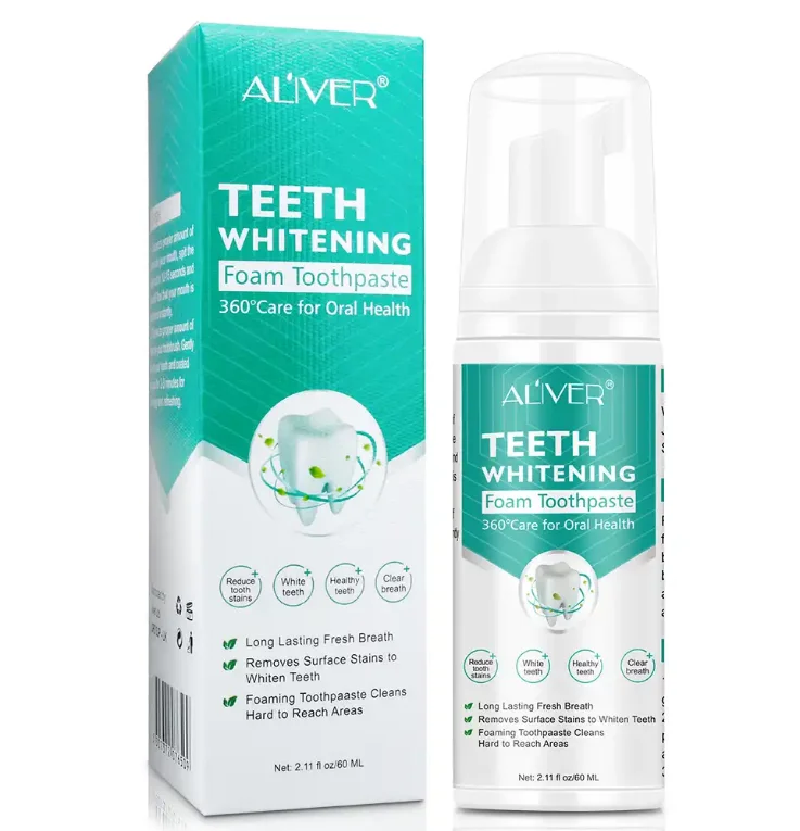 Custom Logo Natural Organic Fruit Flavor Teeth Refreshing Foaming Toothpaste