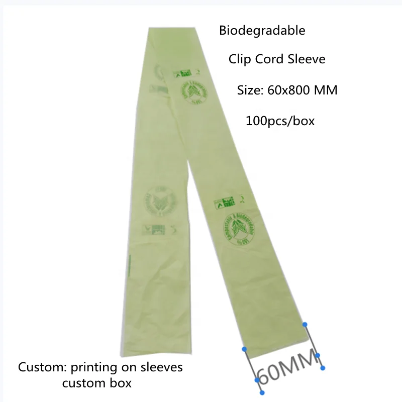 Custom Free Sample 60*800 MM Disposable biodegradable tattoos machine cover wrap tattoo clip cord sleeves