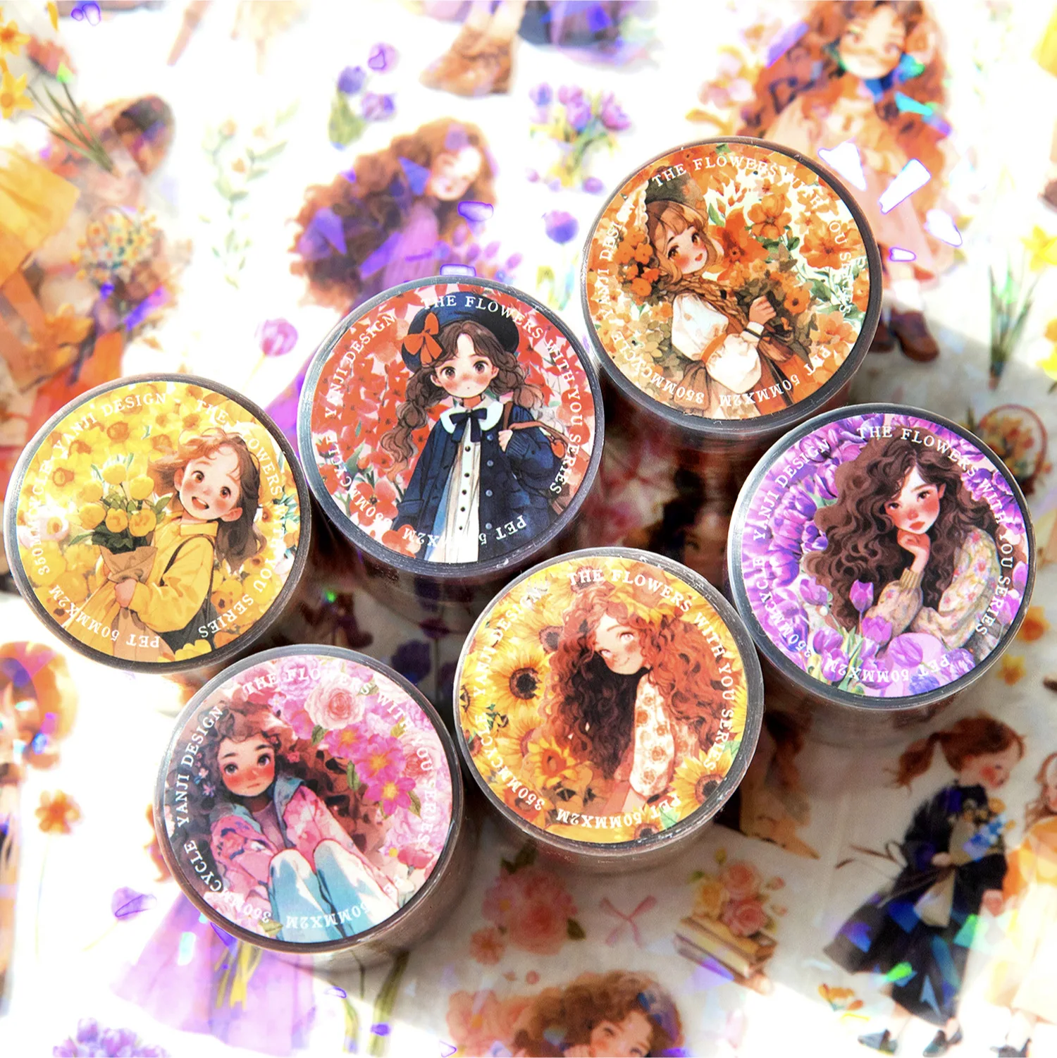 Yanji flower and girl scrapbooking pet deco tape shell light pet masking tape