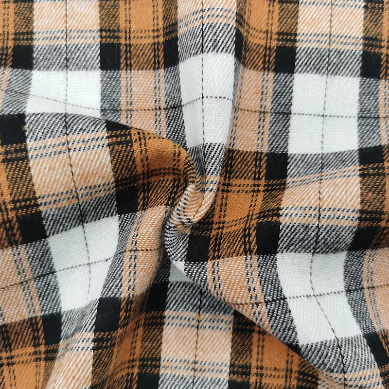 Factory direct sales four seasons warmth textile TC flannel brushed Sueded plaid yarn dyed woven fabric for