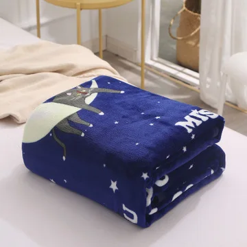 Thick flannel clond ermine blanket student dormitory blanket wholesale single and double bedspread