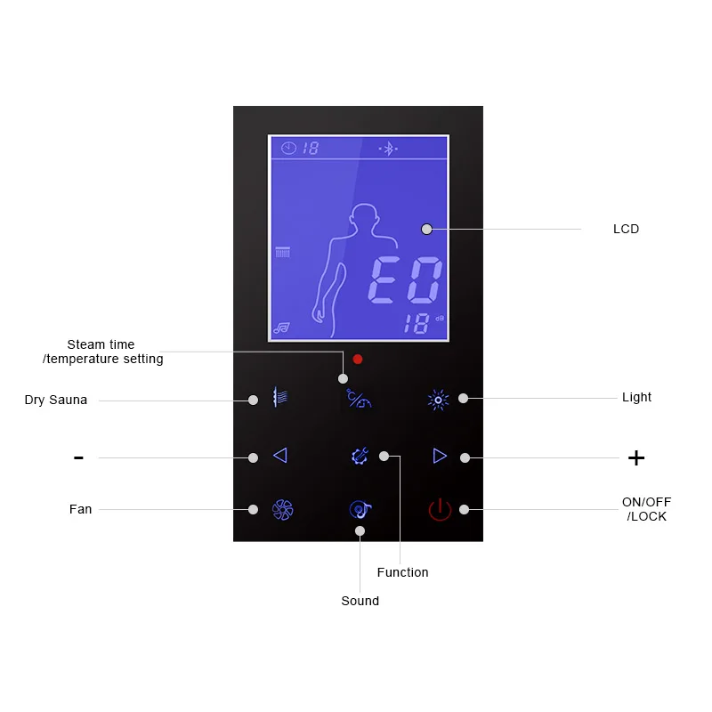 3-9Kw CD Power Dry Infrared Time Setting CE Approval TUV Sauna Room Control Board Hand Touch Controller KL-821G