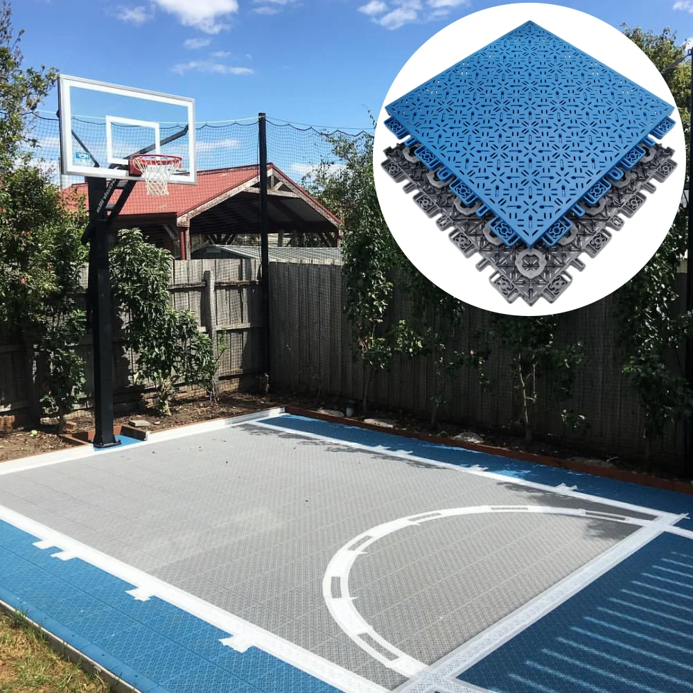 All-weather Pp Modular Outdoor Basketball Court Floor Easy Installed Adjustable Interlocking Plastic Floor Tile Floor Tile