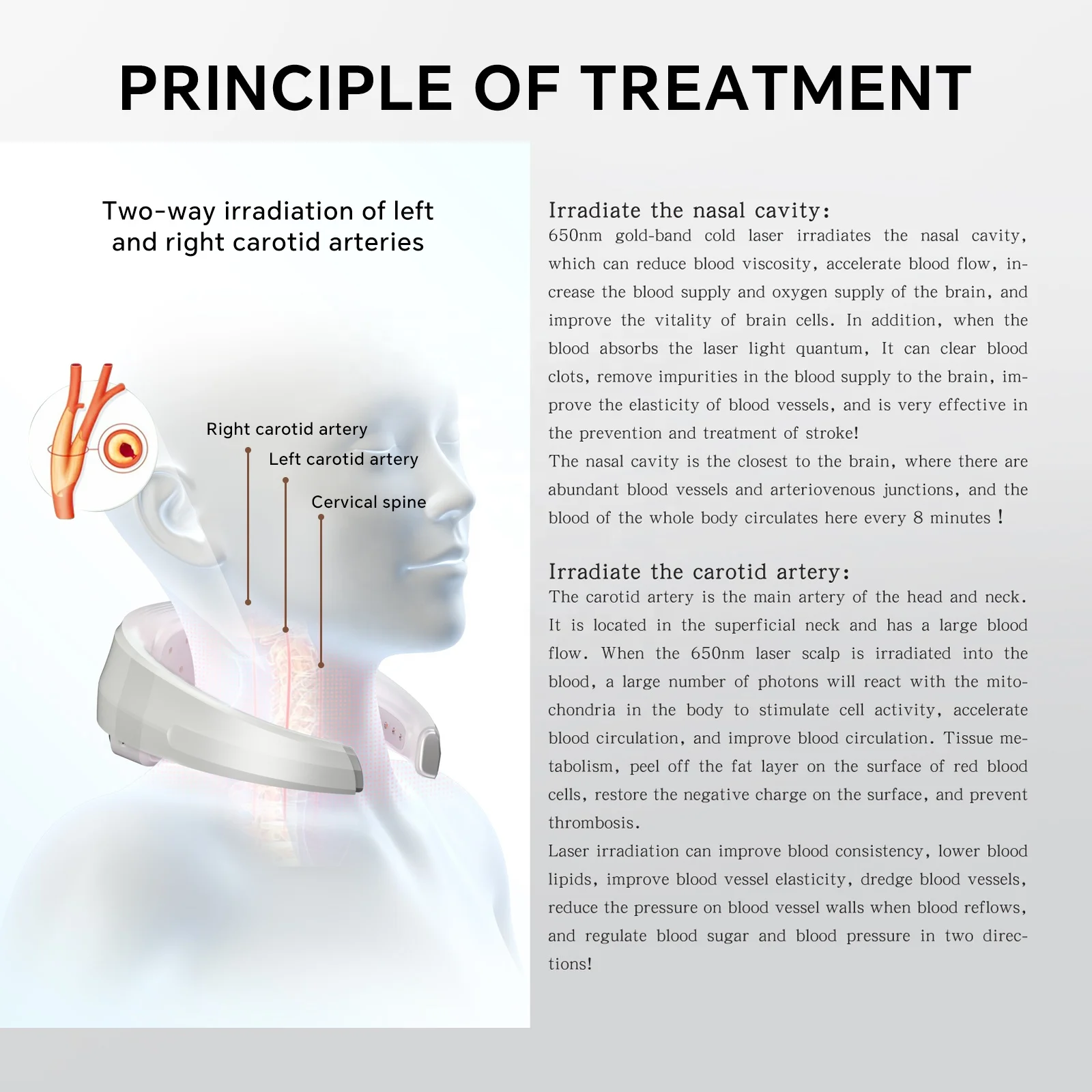 27 diode 650nm laser photobiomodulation rehabilitation equipment low level laser theray blood circulation device for cervical