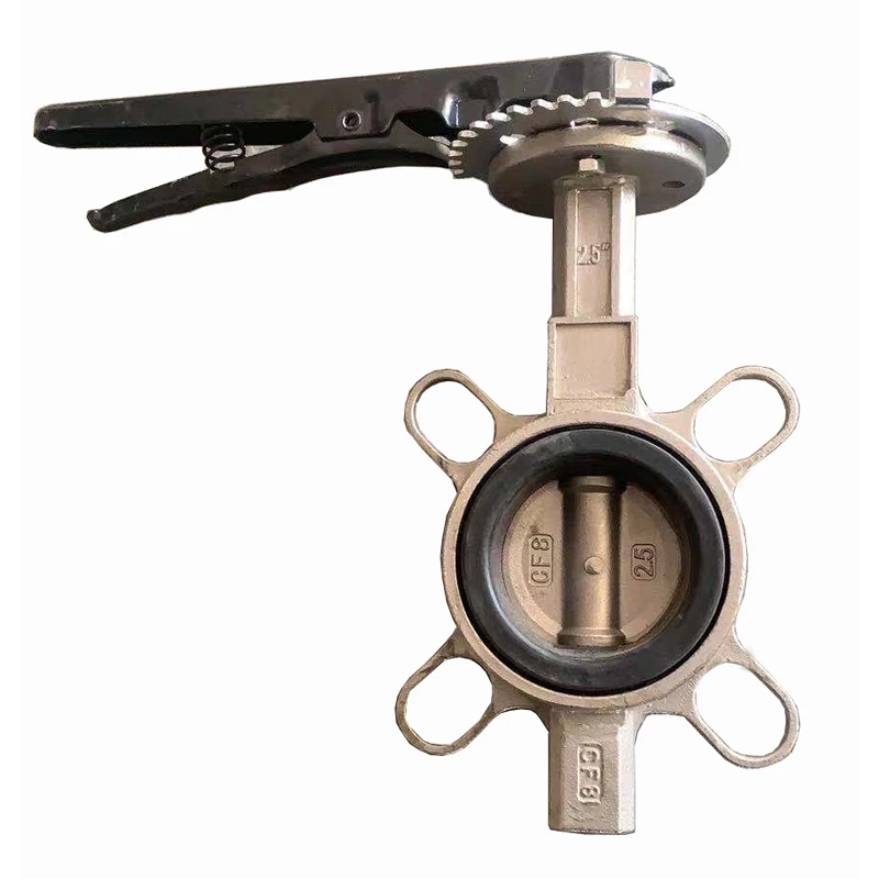 ANSI Stainless Steel D71X Manual Center Line Soft Sealed Rubber Lined PTFE Handle Clamp Butterfly Valve