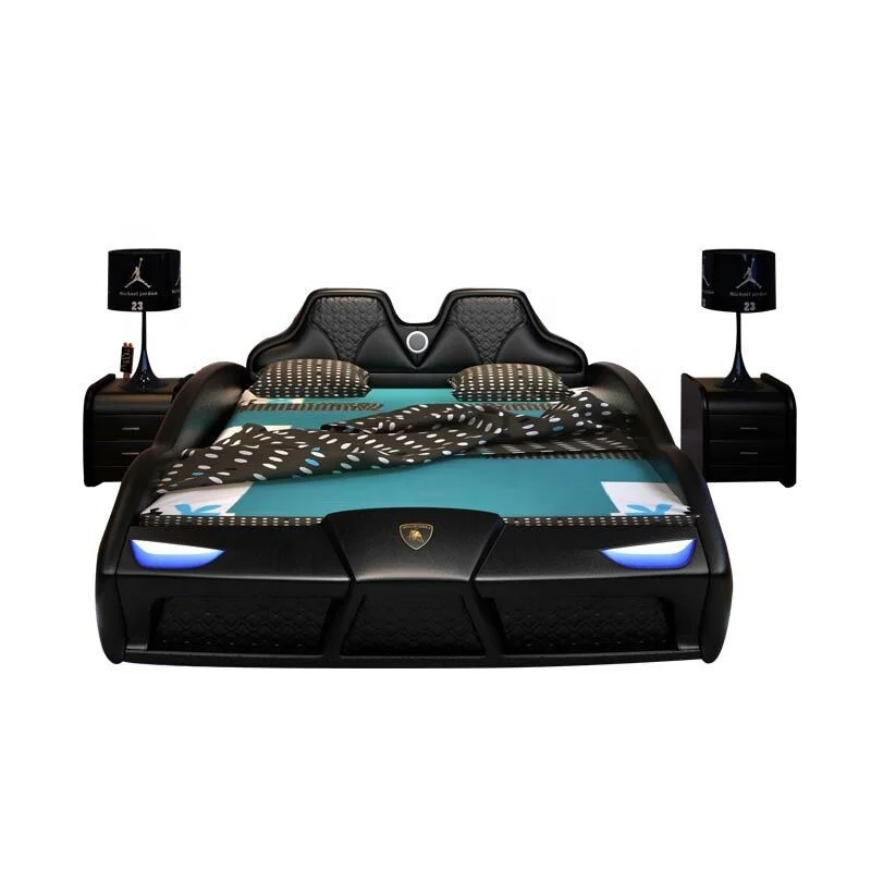 Queen size pink race car bed