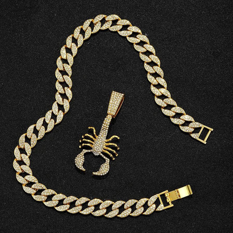 Yiwu DAICY Cool Fashion Scorpion pendant men hip hop cuban chain animal necklace pendant for jewelry making