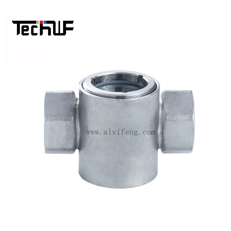 Stainless Steel Water Oil Gas Water Flow Sight Glass  Indicator with Plastic Float Ball