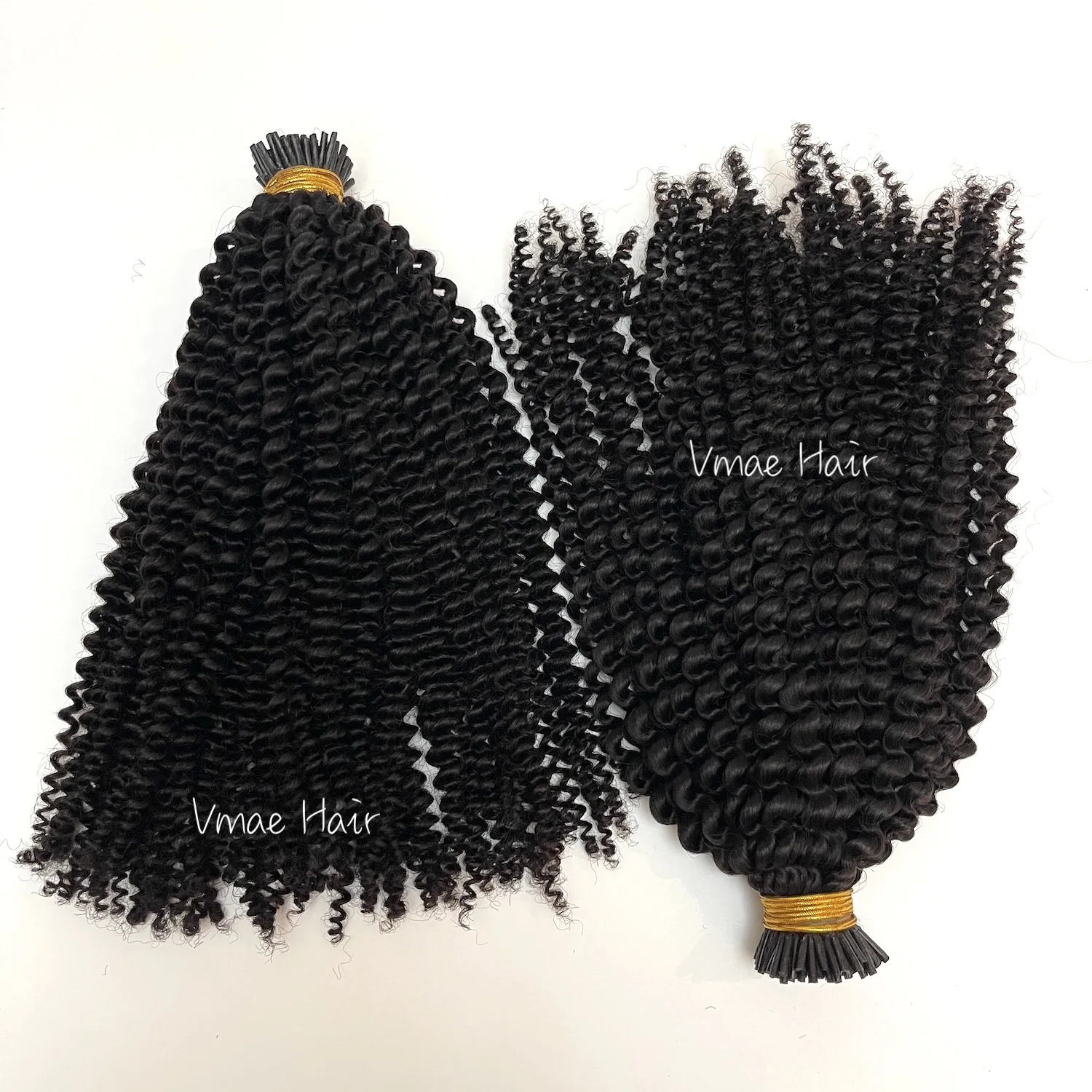 Vmae Factory Natural Black 4A 4B 4C Afro Kinky Curly 100g Yaki Hair Extension Prebonded I tip Stick Virgin Human Extensions
