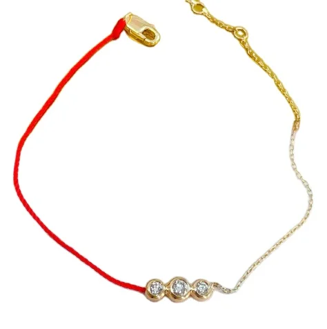 Fine Jewelry Gift High Quality Diamond 18K Gold 0.15ct redline Bracelet 18K For Women