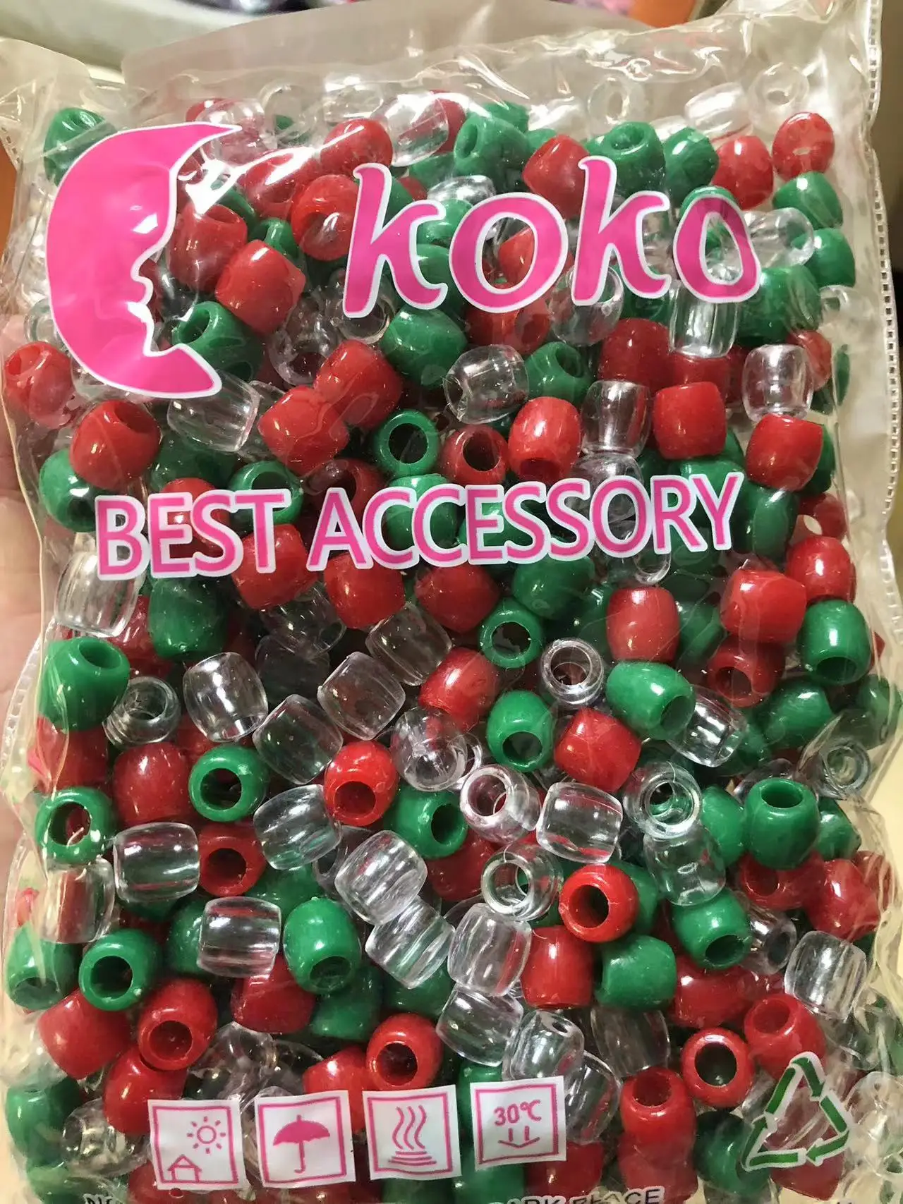 2024 Mylulu Wig braid Plastic Pony Bead Braid Beads Hair Accessories For Braids Children Multi-Colored Beads For Hair