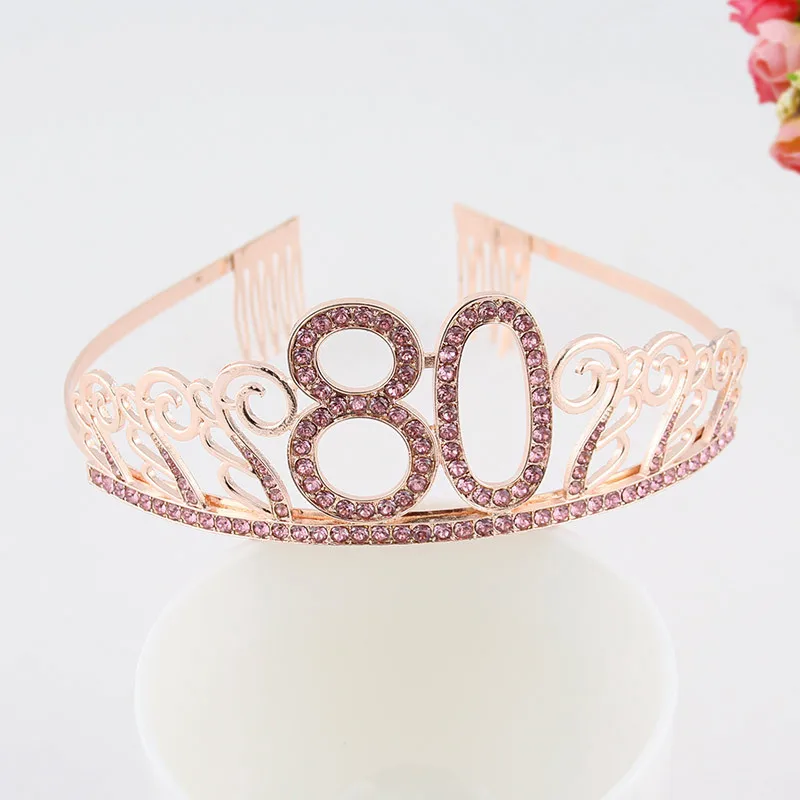 Crystal 30 40 50 years old  comb HAPPY Birthday Crown Tiaras
