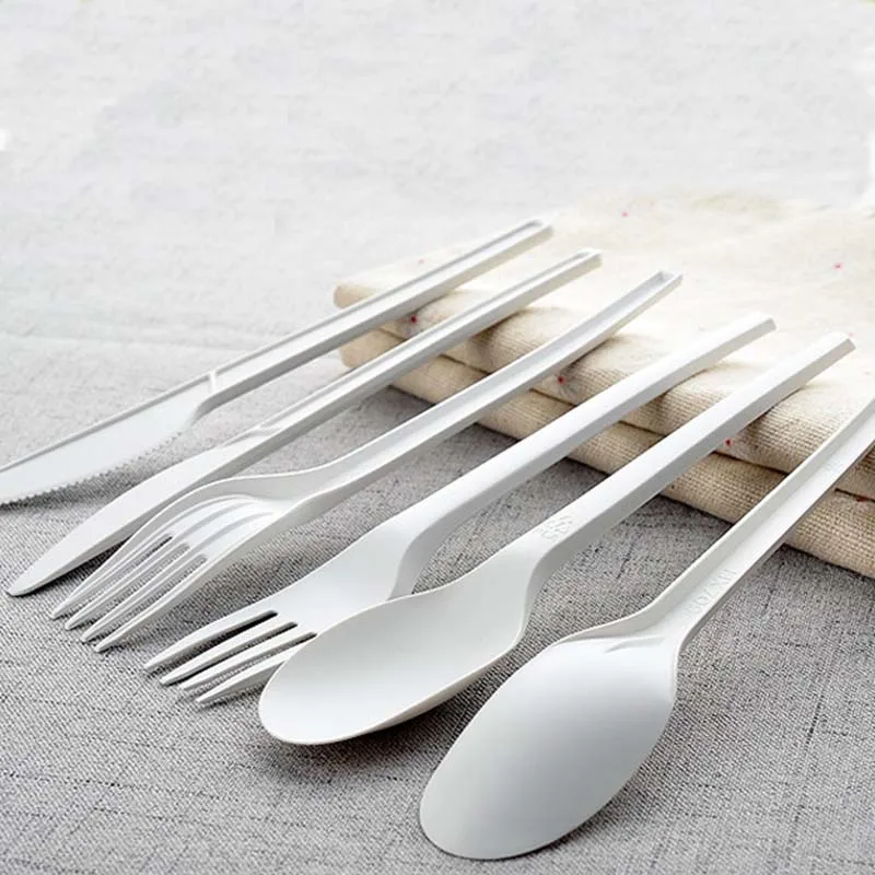 Biodisposable Custom Airline Pla Flateware Cutlery Sets Individually Packaging Tableware Pla Cutlery For Party