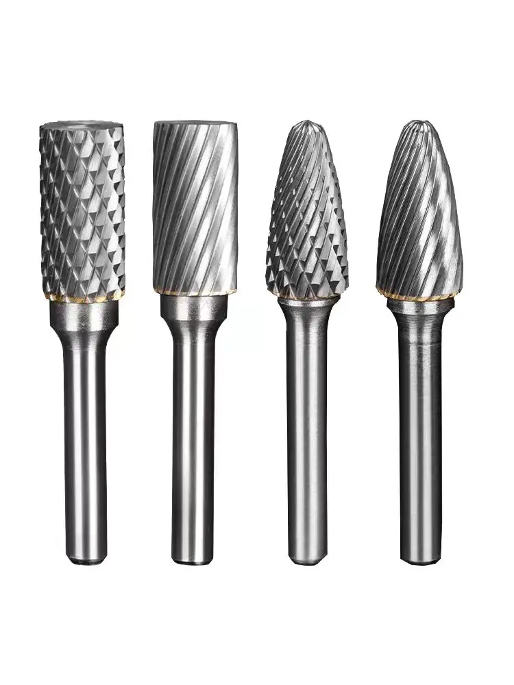 Hard alloy rotary file grinding head electric filing tool for grinding drill bits and expanding holes