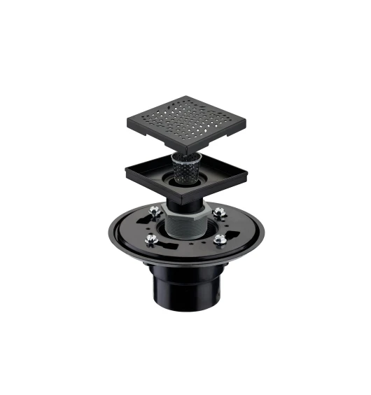 Латунный матовый квадратный душ с фланцем 4 дюйма 304 нержавеющая сталь золотой со съемным фильтром для волос