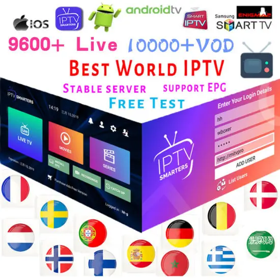 IPTV HD 4K M-3u Iptv подписка все устройства 8k Европа Испания Германия Арабская США бесплатный тест iptv