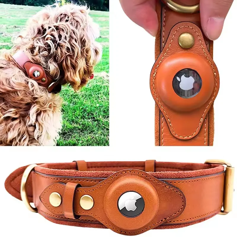 T 2024 Popular Luxury Designer Custom GPS Dog Leather Airtag Personalized Sublimation Pet Dog Collar Manufacturer