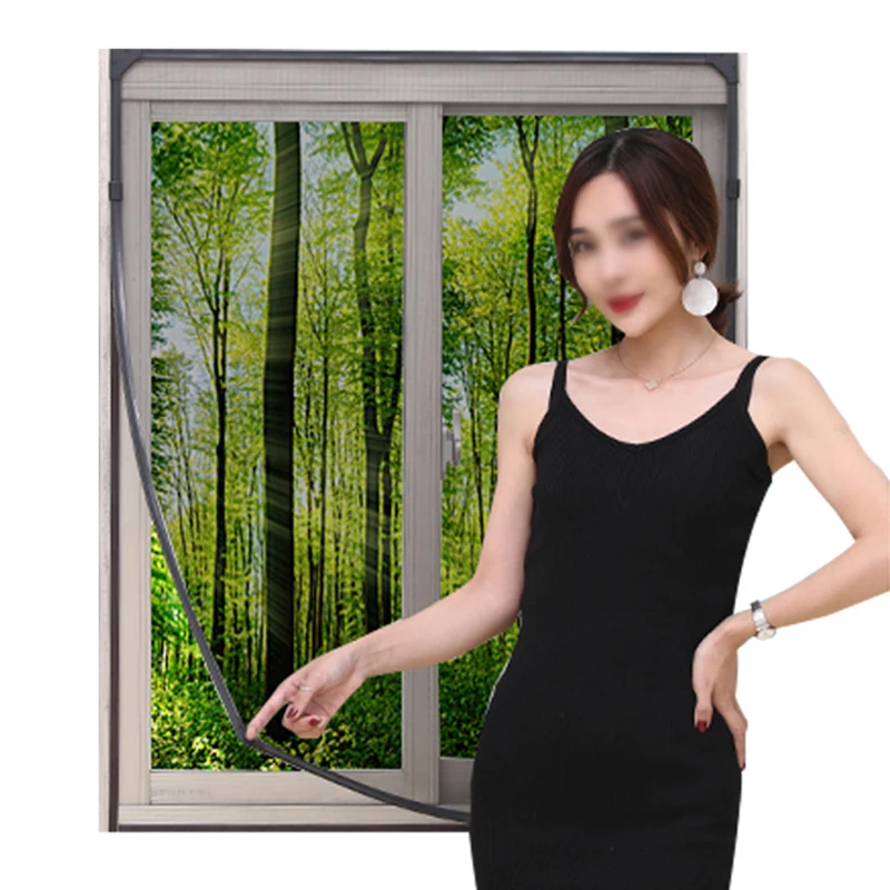 Diy Retractable Fly Insect Screen Net Mesh Magnetic Window Mosquito Screen