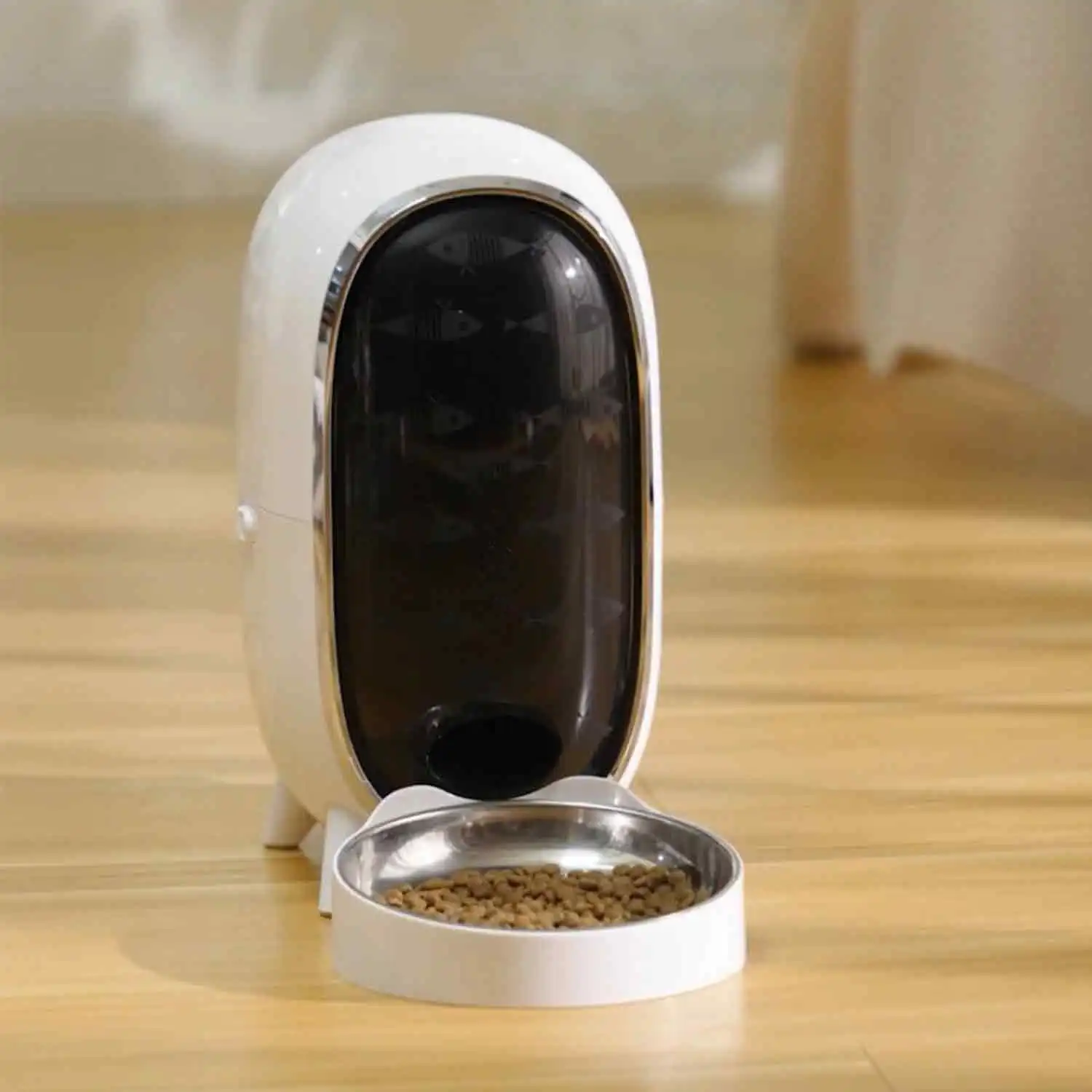 Private label white custom logo wifi remote control automatic pet feeder smart camera