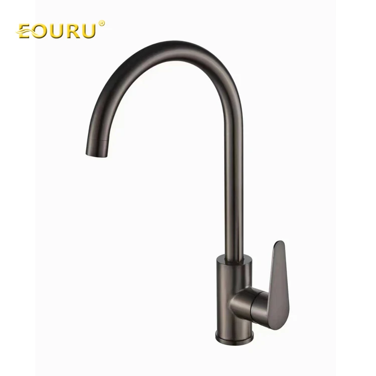 EOURU Commercial Luxury Water Brush 304 Sink Stainless Steel Grey Spray Universal Flexible Sink Kitchen Mixer Taps