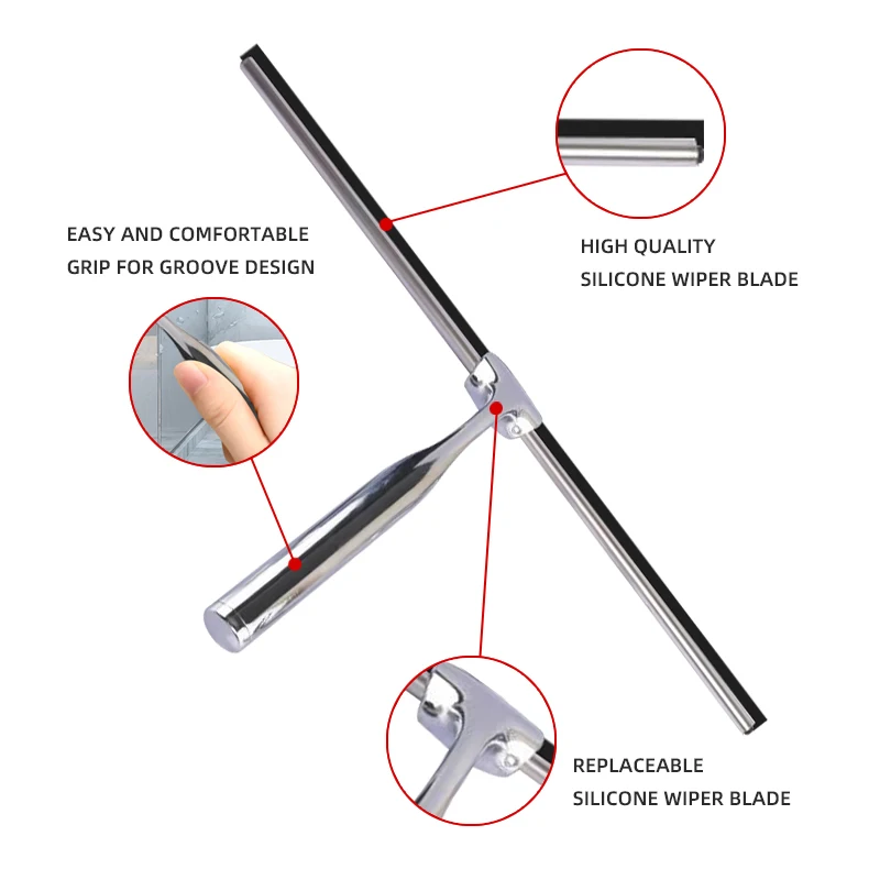 Hot Selling Stainless Steel Bathroom Glass Cleaning Squeegee Durable Water Window Washer Squeegees with CE