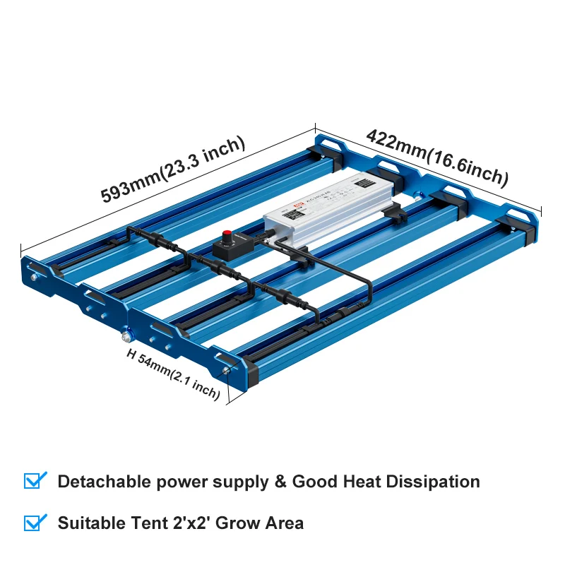 2024 KingBrite P55 240 Вт Samsung LM301H EVO светодиодный светильник для палатки 2x2 фута/80*80 см