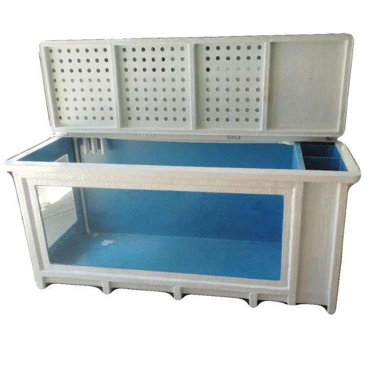 Professional koi pond FRP fiberglass fish tank with viewing window
