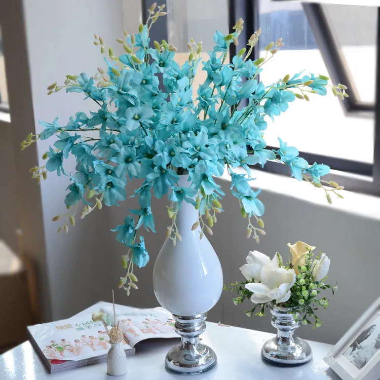 Silk artificial dendrobium orchids for wedding decorations and home decorations